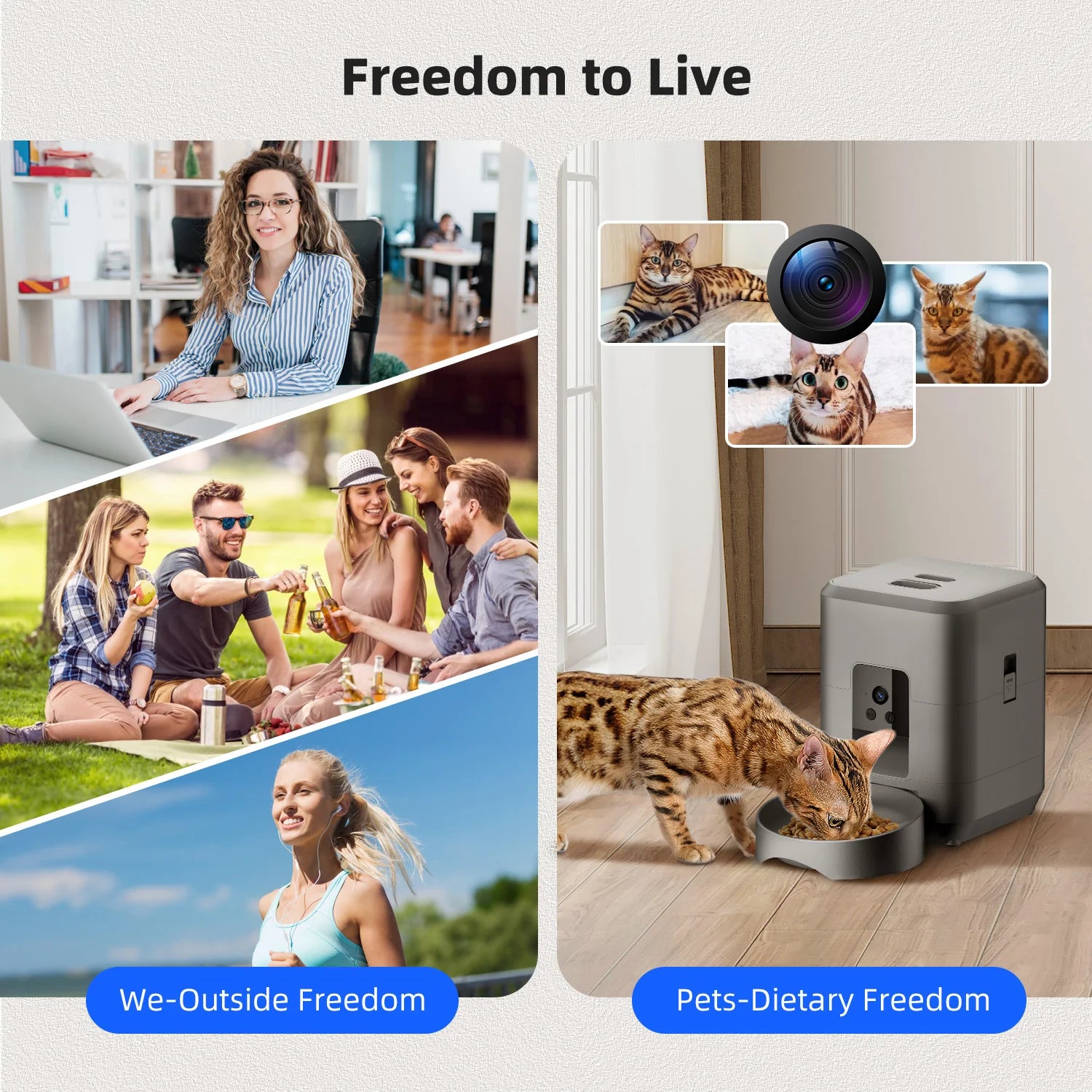 Aura Feed — 2L Smart WiFi Pet Feeder with Camera