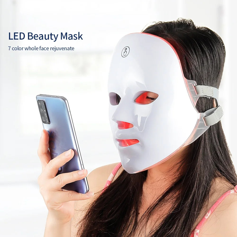 Aura Glow — 7-Color LED Light Therapy Face & Neck Mask