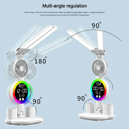 Aura Desk — 3-in-1 LED Study Lamp with Fan & Clock Display