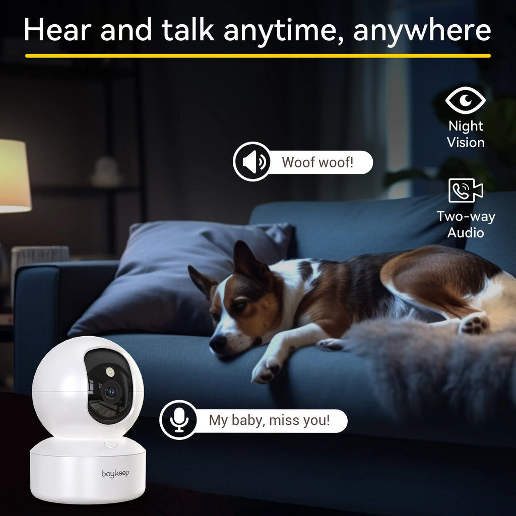 Aura Watch — 2K 360° WiFi Pet Camera with Night Vision & 2-Way Audio