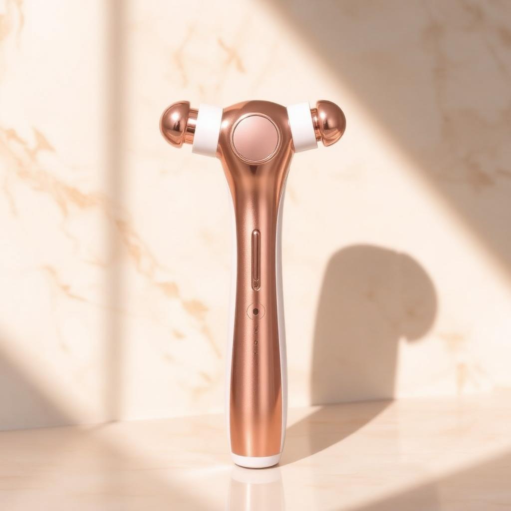 AuraHaven Sculpt EMS Facial Device in rose gold