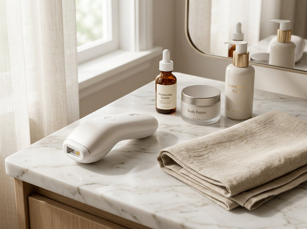 AuraHaven IPL Device on vanity